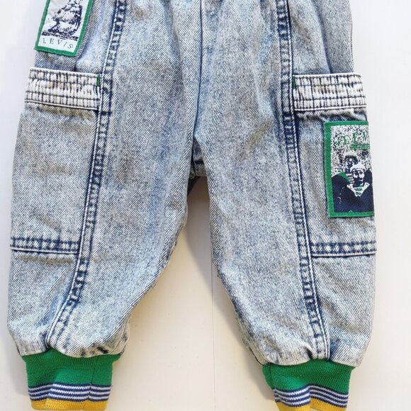 Vintage Levi's Jeans Cargo Denim Nautical Sailor USA Made Infant Baby 12 Months - Picture 6 of 9